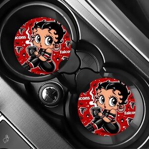 Falcons Betty Boop Car Coasters Absorbent Set of (2)